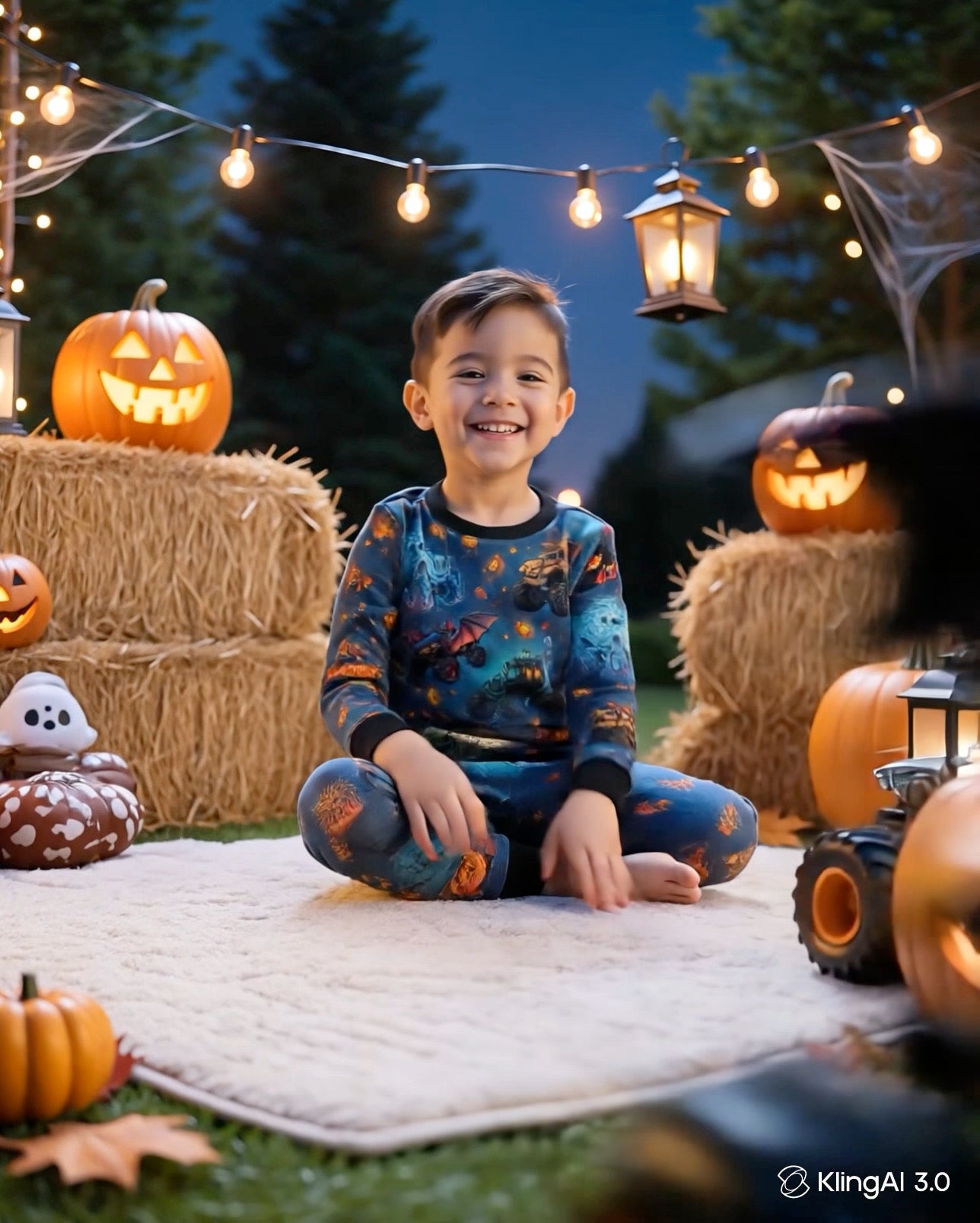 Halloween Monster Truck Bamboo 2 Piece Sleeper Pajamas